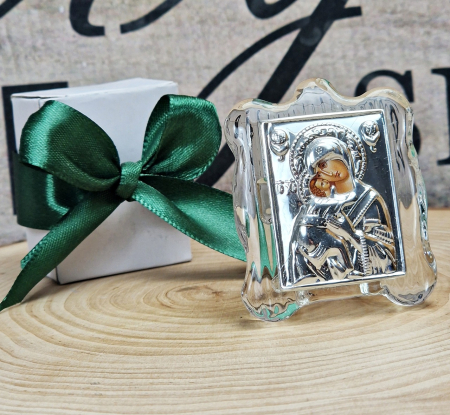 Iconita Maica Domnului pe suport de sticla TRANSPARENT [6]