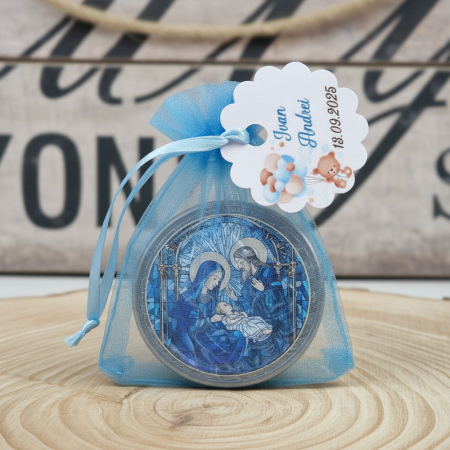 BOTEZ - Iconita magnetica 3.8 cm PM2 in saculet BLUE