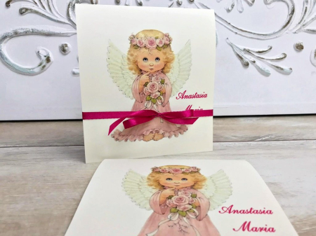 INVITATII BOTEZ - Invitatie Angel ROZ