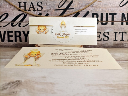 Invitatie Baby Angel (crem perlat) [1]