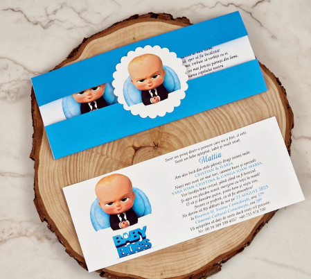 Invitatie Baby Boss (coperta albastra)