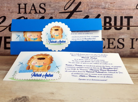 INVITATII BOTEZ - Invitatie Baby Lion