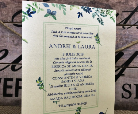Invitatie Back to Nature (crem sidefat) [2]