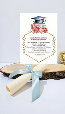 Invitatii BANCHET - Invitatie BANCHET absolvire - funda blue