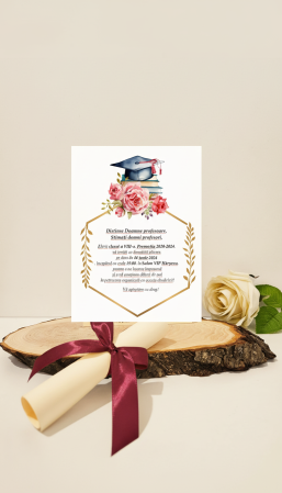 Invitatii BANCHET - Invitatie BANCHET absolvire - funda blue - Copie