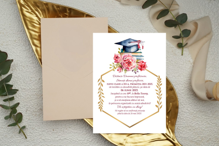 Invitatii BANCHET - Invitatie BANCHET (plic roze)