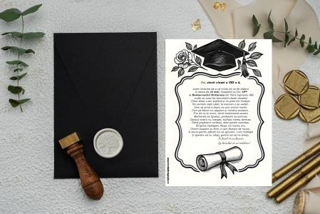 Invitatii BANCHET - Invitatie BANCHET (plic negru)