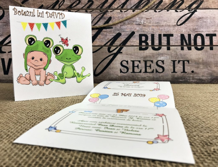invitatie Bebe Broscuta - (model sidefat)