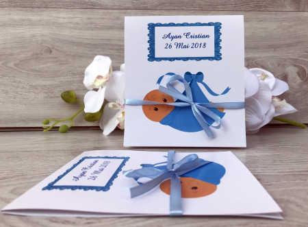 INVITATII BOTEZ - Invitatie BEBE in SCUTECEL