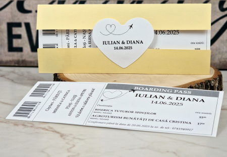 Invitatie BILET de AVION (YELLOW Style) [2]