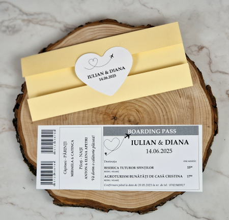 Invitatie BILET de AVION (YELLOW Style) [1]