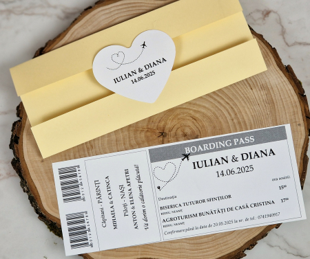 Invitatie BILET de AVION (YELLOW Style) [4]
