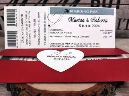 Invitatie BILET de AVION (Red Style) [3]