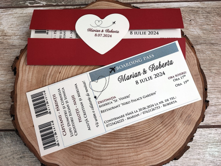 Invitatie BILET de AVION (Red Style) [5]