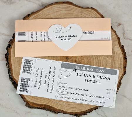 Invitatie BILET de AVION (PEACH Style) [4]