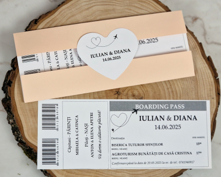 Invitatie BILET de AVION (PEACH Style) [5]