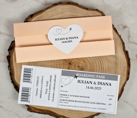 Invitatie BILET de AVION (PEACH Style) [3]