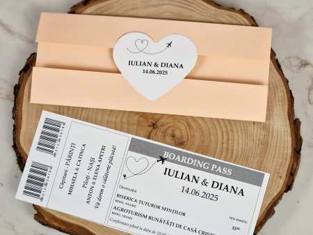 Invitatie BILET de AVION (PEACH Style) [2]