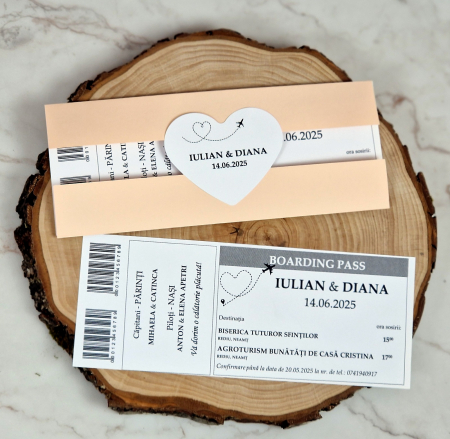 Invitatie BILET de AVION (PEACH Style) [6]
