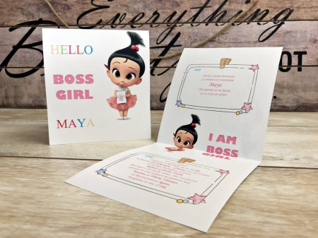 INVITATII BOTEZ - Invitatie BOSS BABY ROZ