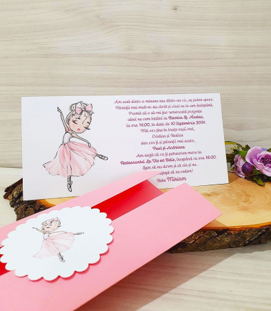 INVITATII BOTEZ - Invitatie botez Balerina
