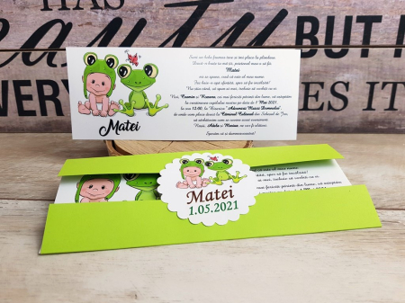 INVITATII BOTEZ - Invitatie Botez Bebe Broscuta
