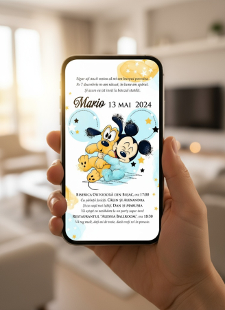 Invitatie botez Mickey & Pluto [4]