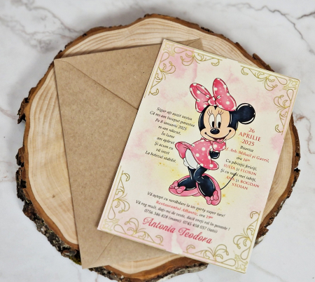 Invitatie botez Minnie PM157 (plic craft) [4]