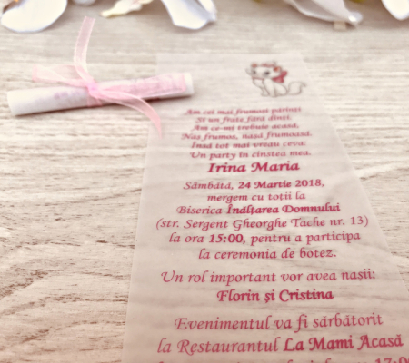 Invitatie botez, model cufar Pisicuta [2]