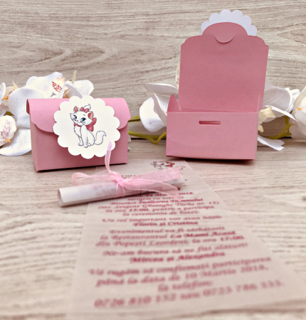 Invitatie botez, model cufar Pisicuta [3]