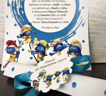 Invitatii petrecere copii - Strumfi [3]