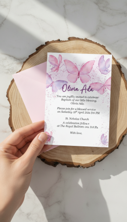 Invitatie  botez Pink Butterfly [1]