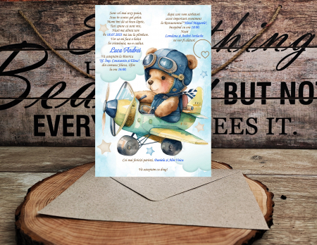 INVITATII BOTEZ - Invitatie botez PM104