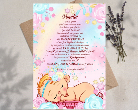 INVITATII BOTEZ - Invitatie botez PM105