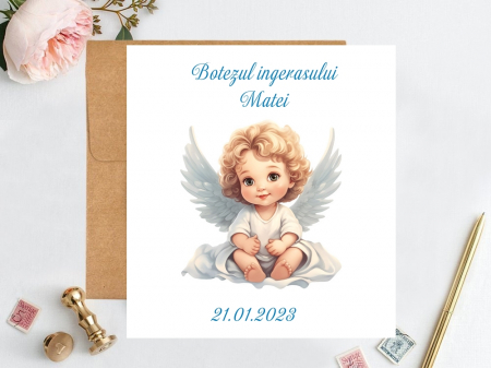 INVITATII BOTEZ - Invitatie botez LITTLE ANGEL