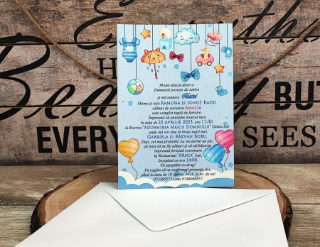 INVITATII BOTEZ - Invitatie botez PM59