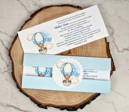 Invitatie botez Ursulet in Balon