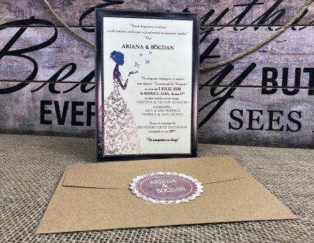 invitatii nunta MODERNE - Invitatie - Butterfly Bride