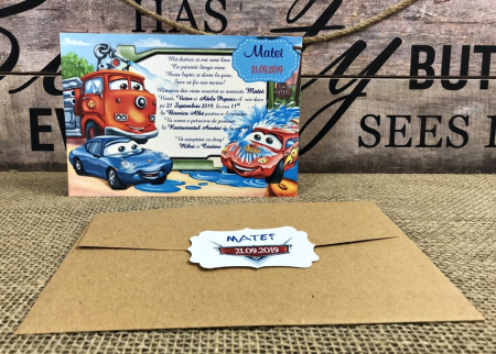 Invitatii zi de nastere CARS (model craft)