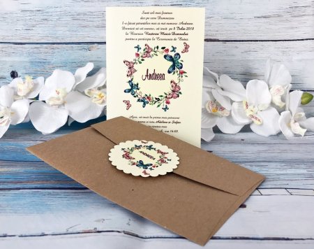Invitatie - Coronita de Fluturi