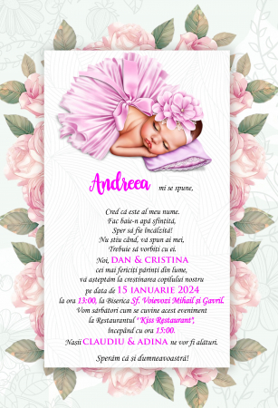 Invitatii digitale BOTEZ - Invitatie electronica PM71