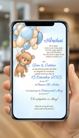 Invitatii digitale BOTEZ - Invitatie electronica CT2