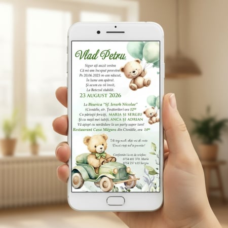 Invitatii digitale BOTEZ - Invitatie electronica CT4