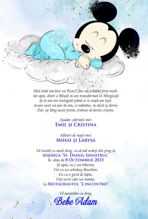 Invitatie electronica - Mickey Sleeping