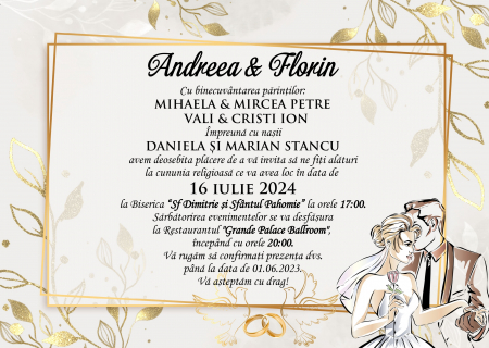 Invitatii nunta DIGITALE - Invitatie electronica PM183