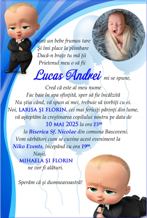 Invitatie electronica NEW BABY BOSS