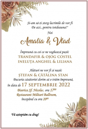 Invitatii nunta DIGITALE - Invitatie electronica Poveste de Toamna