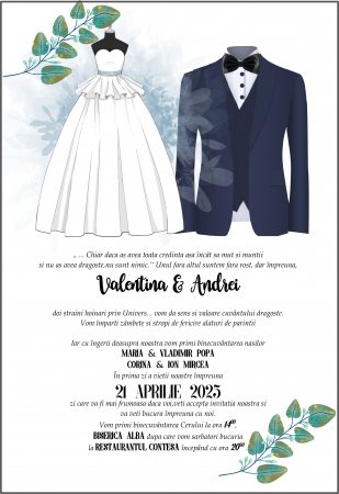 Invitatii nunta DIGITALE - Invitatie electronica BRIDE AND GROOM