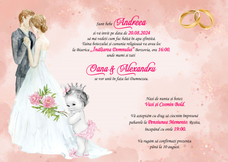 Invitatii nunta DIGITALE - Invitatie electronica  PM102