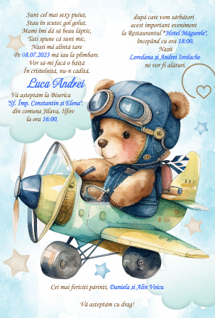Invitatii digitale BOTEZ - Invitatie electronica PM104